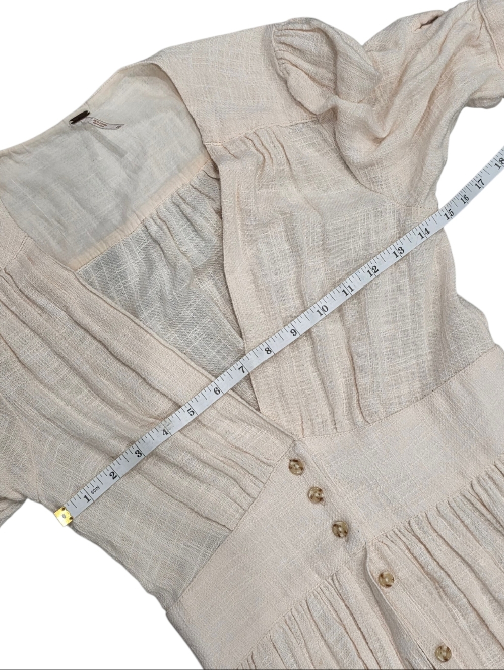 Free People Love Of My Life Midi Dress - Ivory Cotton XS - Picture 4 of 12